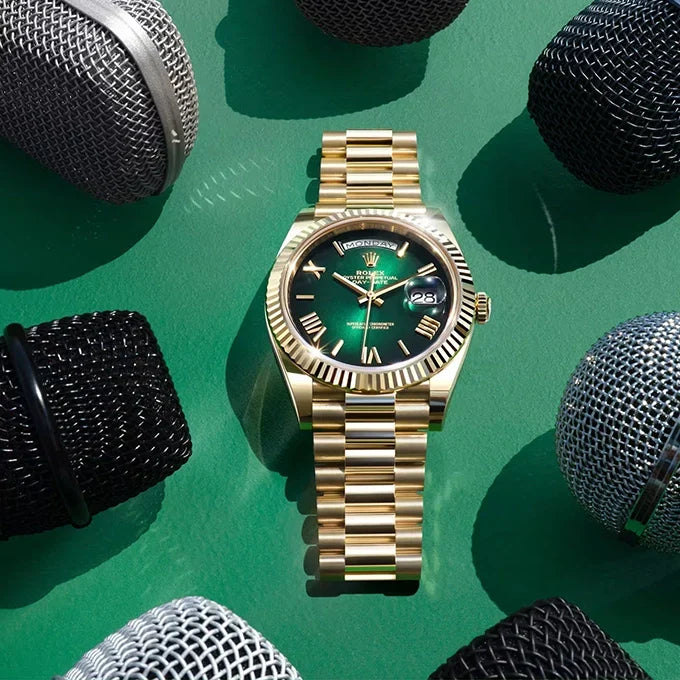 Day-Date 40 Oyster, 40 mm, Yellow Gold, Green Ombré Dial, Ref# 228238-0069