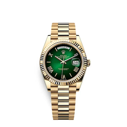 Day-Date 40 Oyster, 40 mm, Yellow Gold, Green Ombré Dial, Ref# 228238-0069