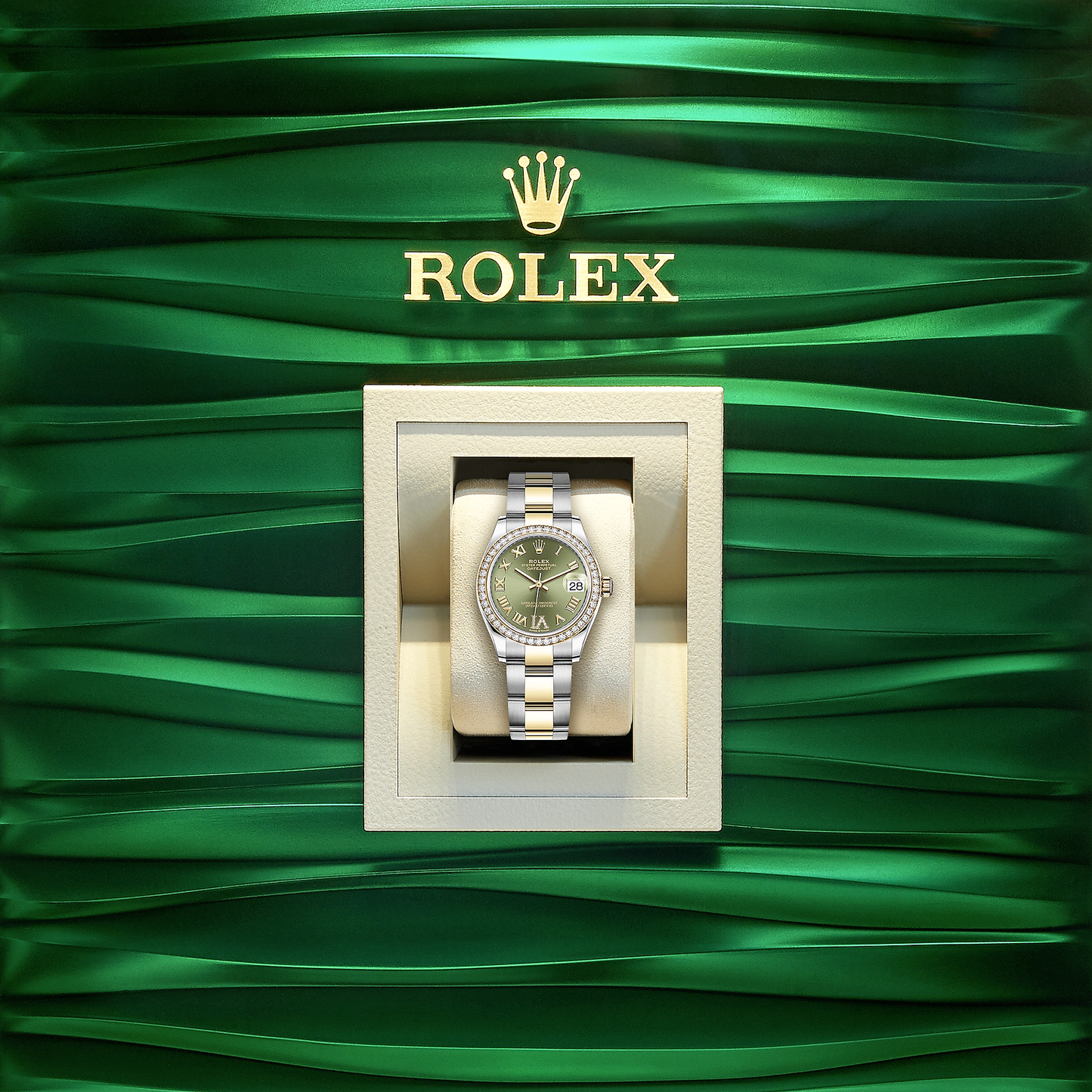 Datejust 31, Oystersteel, 18kt Yellow Gold and diamonds, Ref# 278383RBR-0015