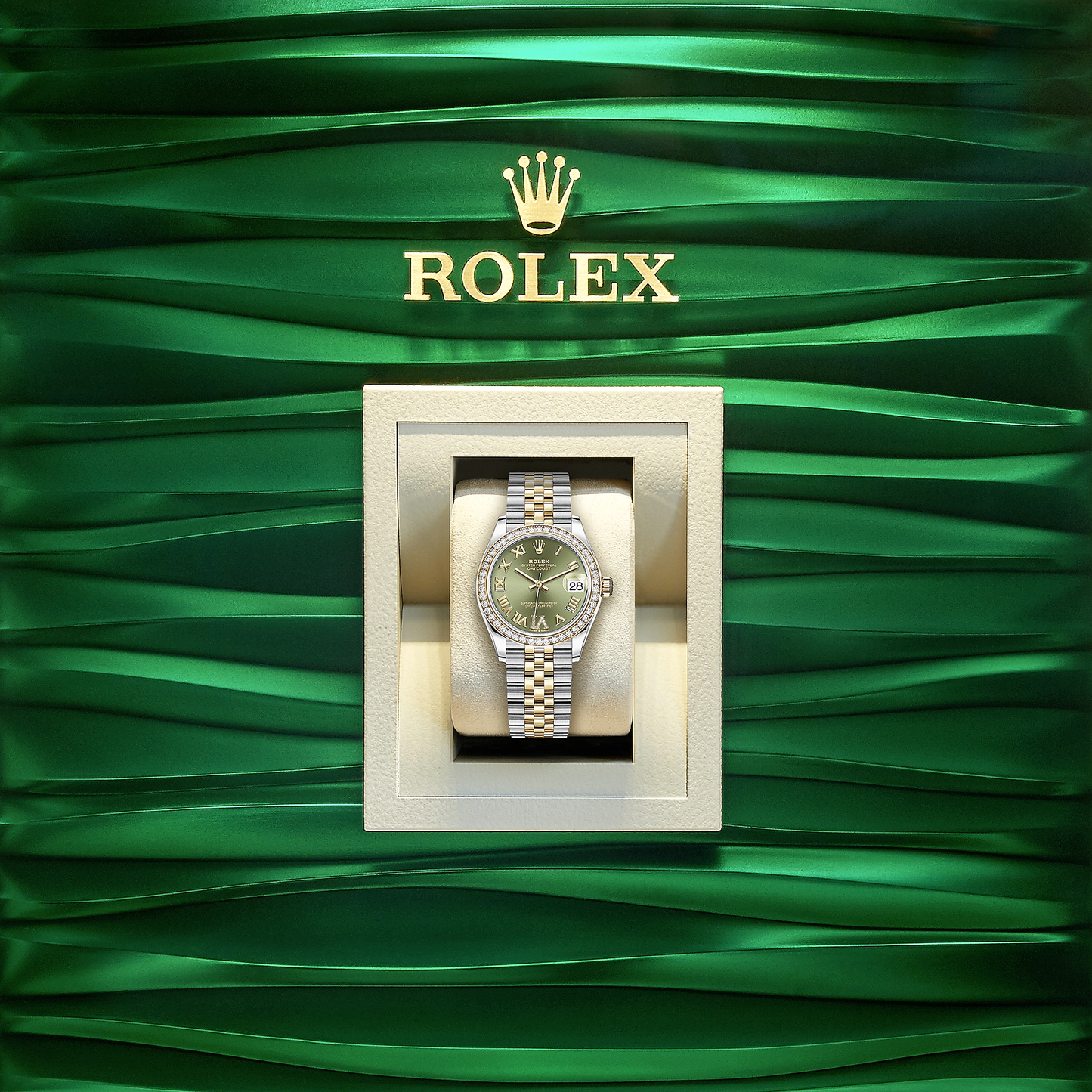 Datejust 31, Oystersteel, 18kt Yellow Gold and diamonds, Ref# 278383RBR-0016