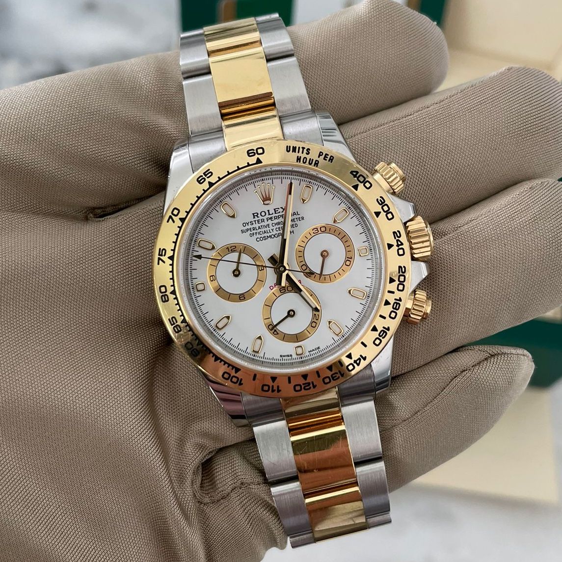Daytona Steel & Gold White Dial 116503